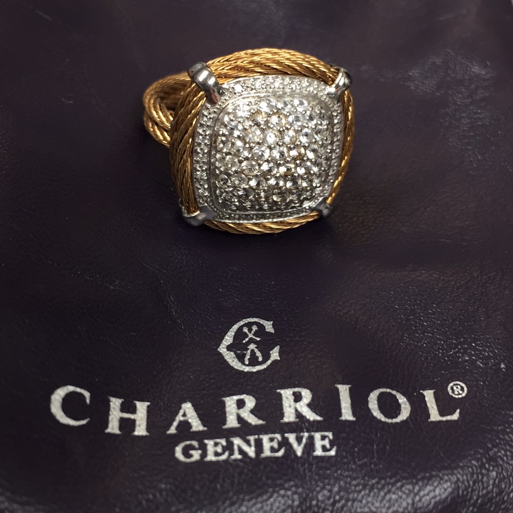 Charriol Classic Diamond/White Sapphire Cable Ring